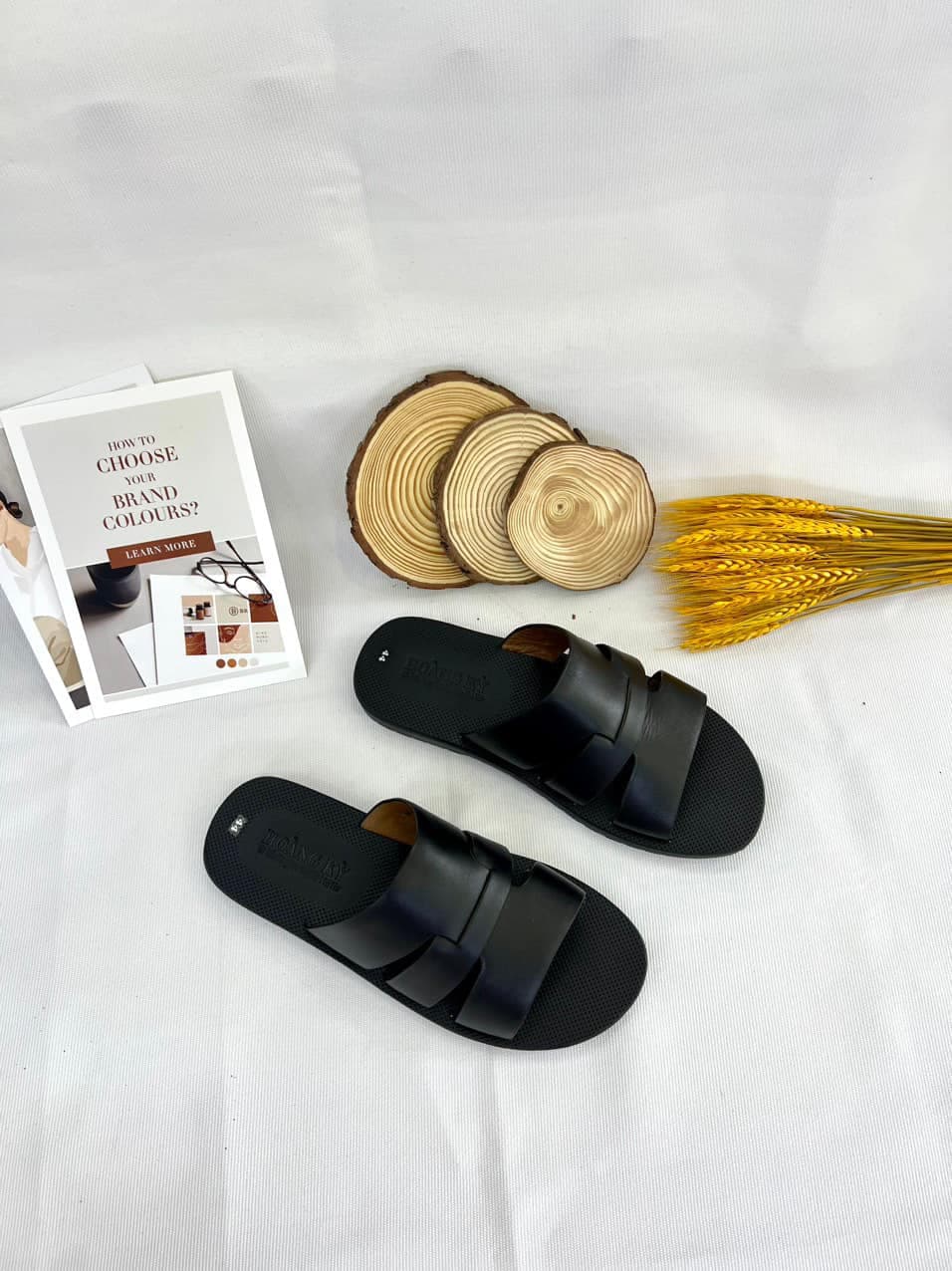 Dép Slide Quai Ngang Đen Cao Cấp