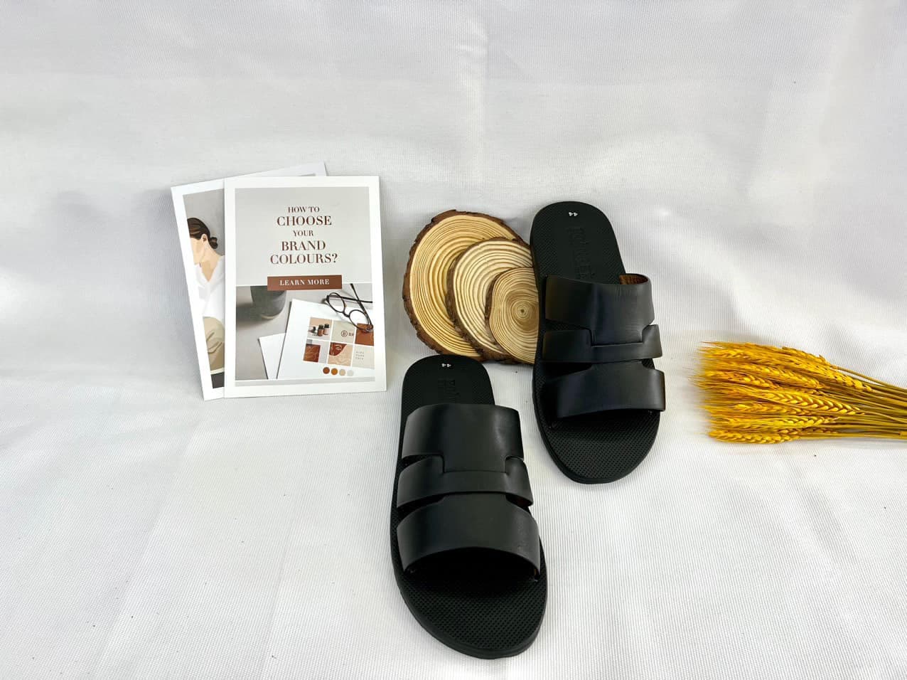 Dép Slide Quai Ngang Đen Cao Cấp