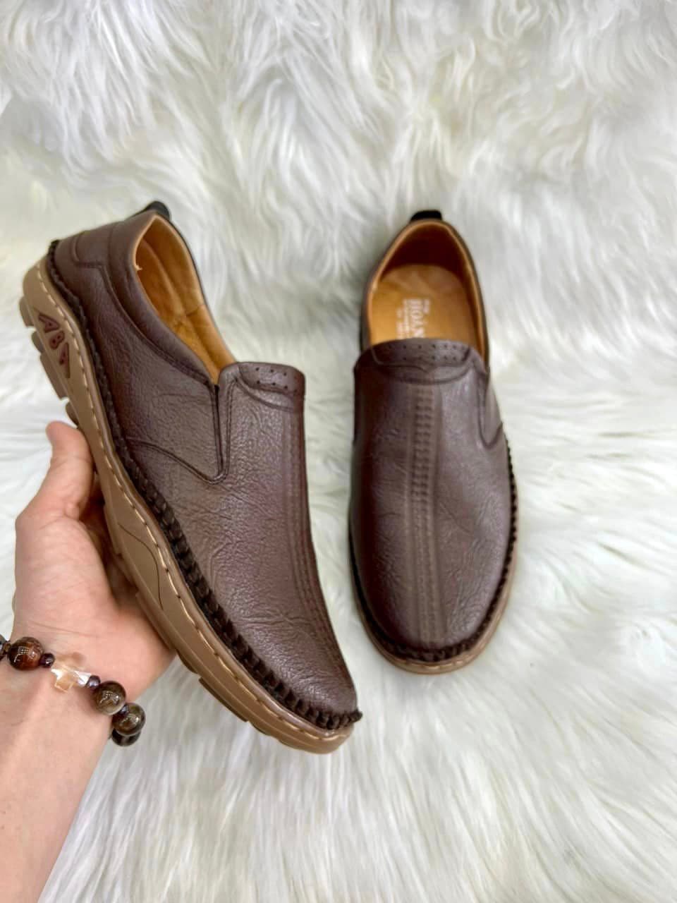 Giày Loafer Đệm Lót Màu Nâu Đậm