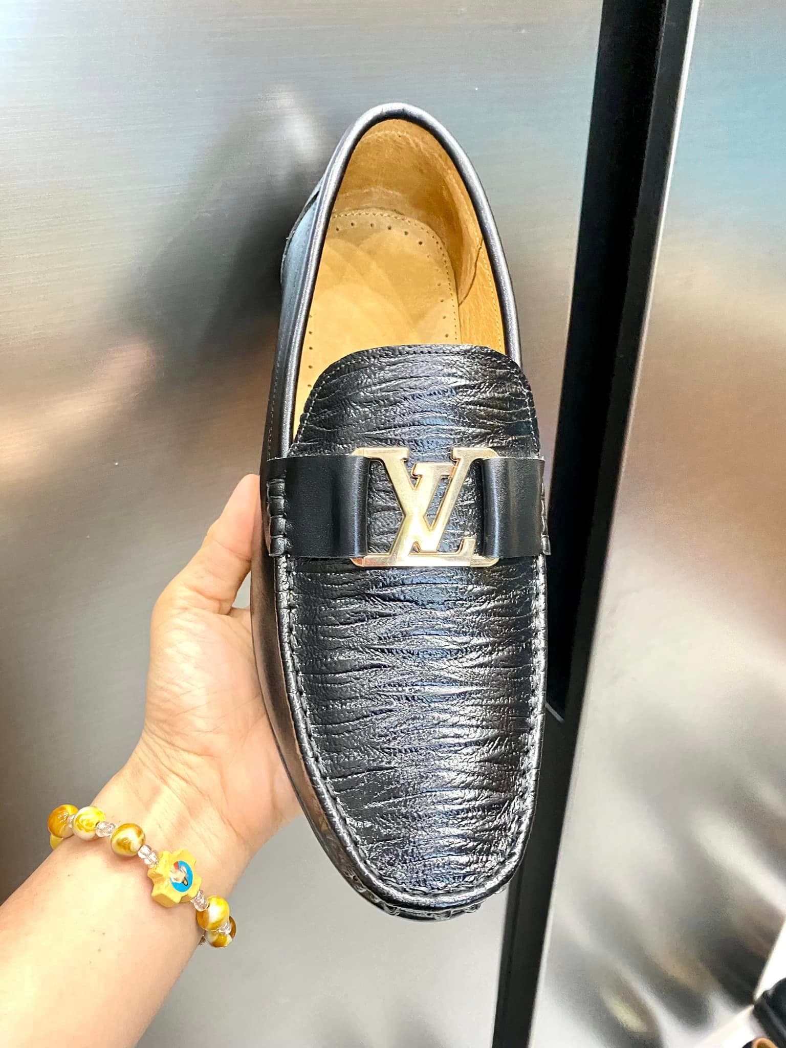 Giày Loafer Da Đan Luxe
