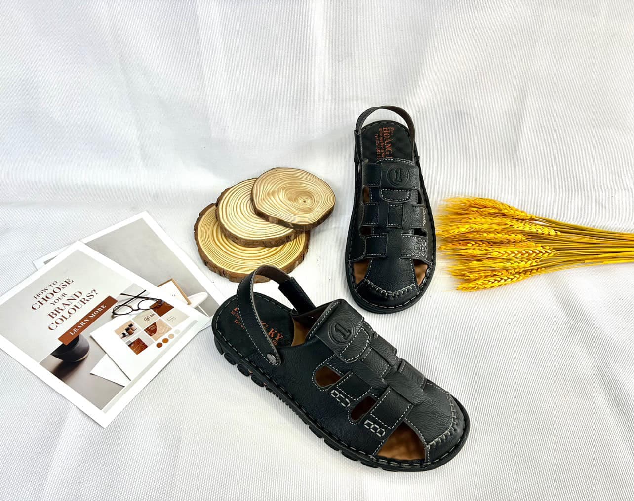 Sandal Đế Xuồng Nam Tính Màu Đen Phong Cách